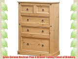Aztec Corona Mexican Pine 6 Drawer Tallboy Chest of Drawers