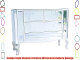 Venice Italian Style Art Deco Large Mirrored Glass 4 Drawer chest of drawers with Champagne