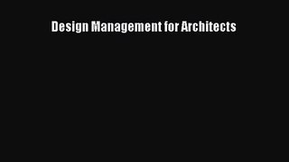 PDF Download Design Management for Architects PDF Online