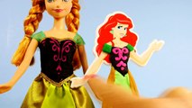 PLAY DOH Princess Ariel Dresses Up Like Disney FROZEN Elsa and Anna Princess Barbie Dolls