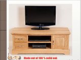Modern Furniture Direct Aspen Solid Oak Widescreen TV Stand and Unit Cabinet Beige