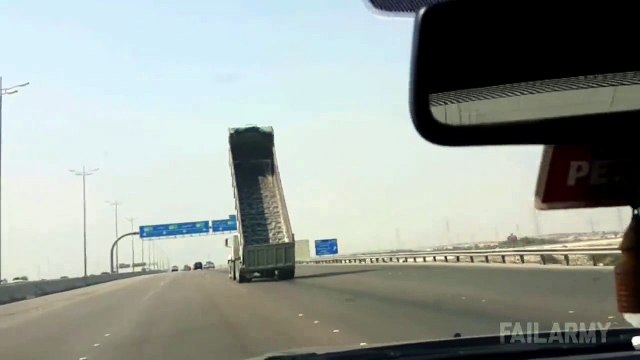 Road Accident Truck Crushes Sign Board in UAE