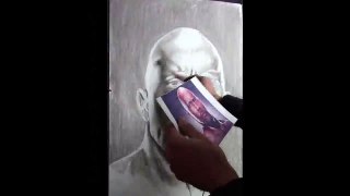 Dwayne The Rock Johnson time lapse big pastel portrait demo by Valery Rybakow