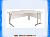 White Right Hand Crescent Desk 1600mm Ergonomic Desk in White - Smart Office Furniture Range