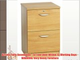 Home Office Furniture - Fully Assembled - Filing Cabinet - Teak - Wood Handles - Two Drawer