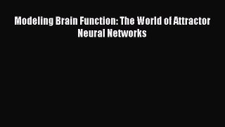 PDF Download Modeling Brain Function: The World of Attractor Neural Networks PDF Online