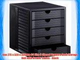 Han 275 x 320 x 330mm C4 Size 5 Closed Drawers Desk Storage Unit with Drawer Labels - Black