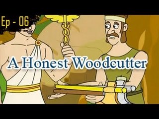 A Honest woodcutter | Panchatantra Tales | English Animated Stories For Kids