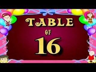 Learn Multiplication Table Of Sixteen - 16 x 1 = 16 | 16 Times Tables | Fun & Learn Video for Kids