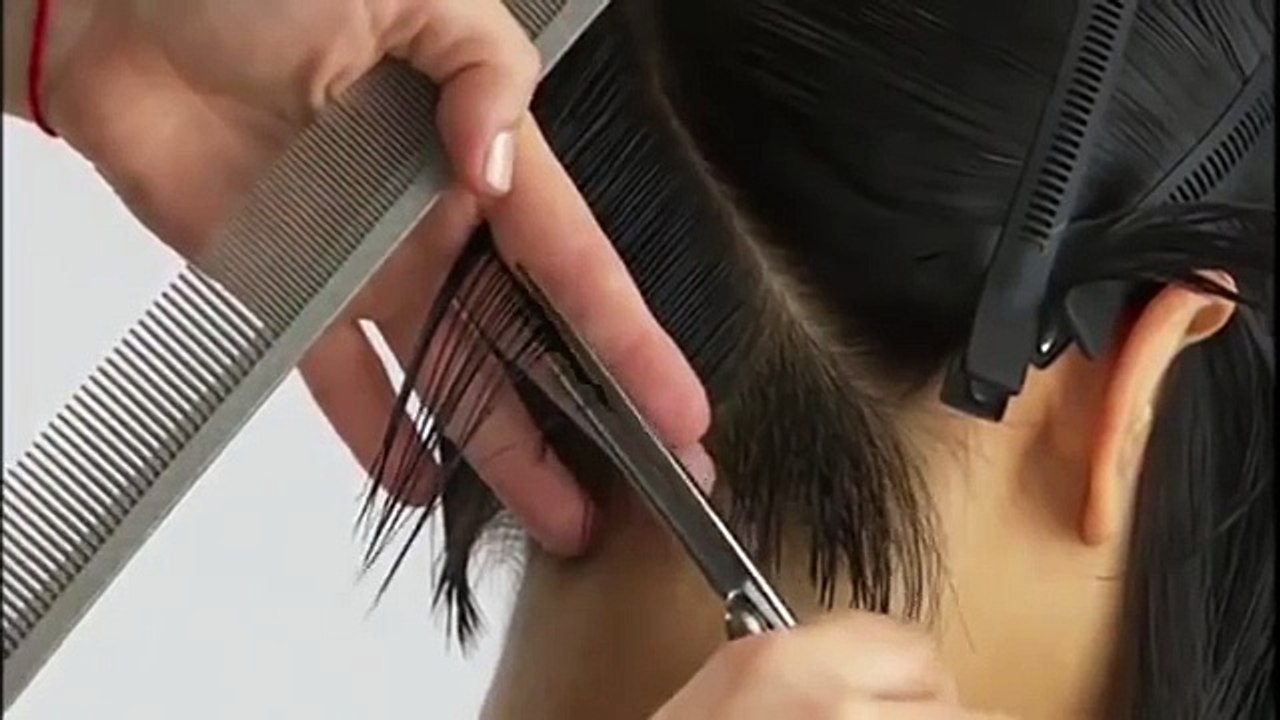 How To Cut a Bob with Layers   graduated bob haircut tutorial
