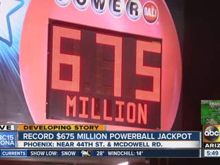 Powerball jackpot rises to record $675 million
