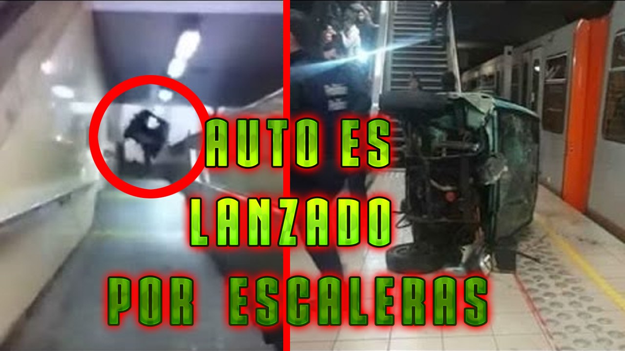 Tiran Carro Por Escaleras Del Tren