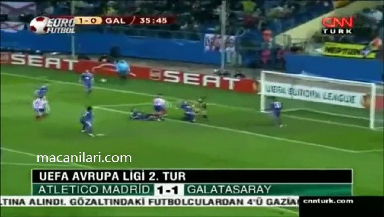 18.02.2010 - 2009-2010 European League Round of 32 1st Leg Atletico Madrid 1-1 Galatasaray