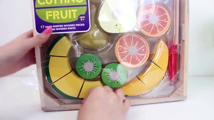 Toy cutting velcro wooden & plastic fruits food playset Fruta de madera para cortar & Surprise eggs