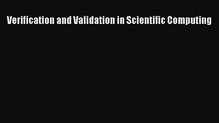 [PDF Download] Verification and Validation in Scientific Computing [Read] Full Ebook