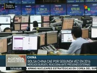 Cae por segunda vez en 2016 la bolsa de valores de China