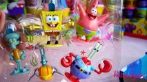 Spongebob Squarepants toys unboxing play doh creations playdough
