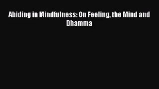 [PDF Download] Abiding in Mindfulness: On Feeling the Mind and Dhamma [Download] Full Ebook