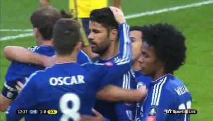 Diego Costa Goal - Chelsea 1-0 Scunthorpe - 10-01-2016