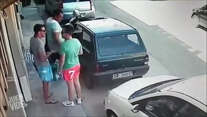 Man Picks Up Car To Get Out Of Parking Space  Hulk Strength