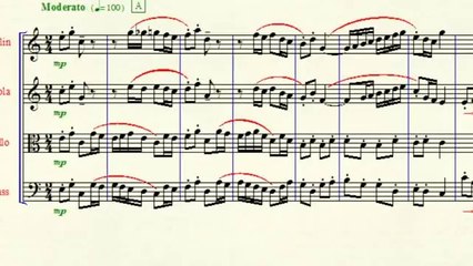 String Quartet No. 1, In C Major.   w/ Scrolling Score.