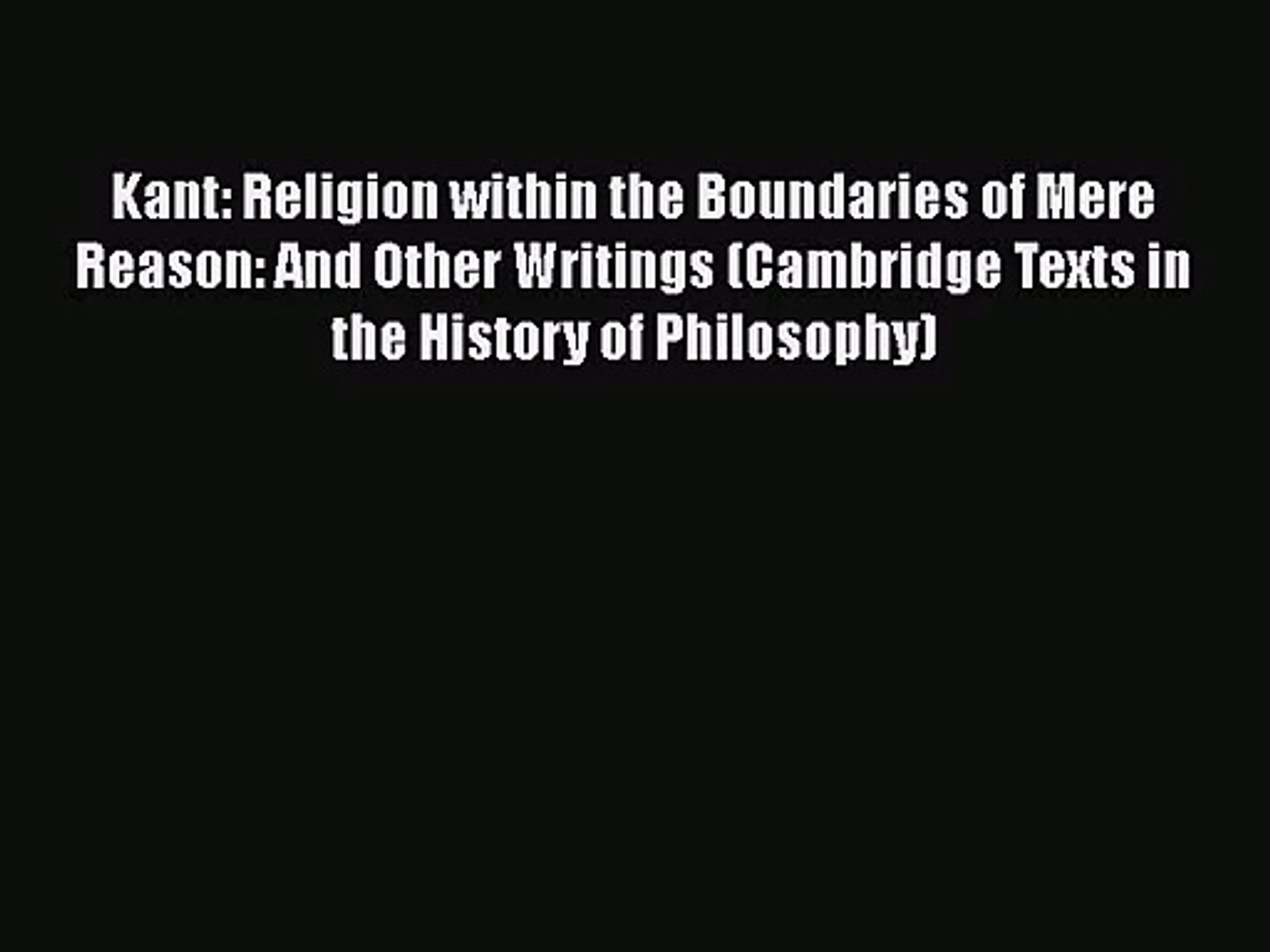 Religion within the boundaries of mere reason