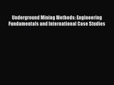 [PDF Download] Underground Mining Methods: Engineering Fundamentals and International Case