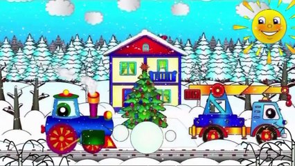 THE SNOWMAN Cartoon! Christmas Railway Train Locomotive & Construction Machines!