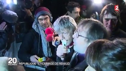 Renaud vient place de la République pour le premier anniversaire des attentats contre Charlie Hebdo