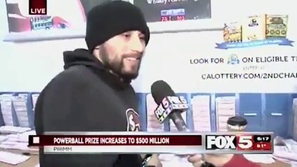 'What would you spend the Powerball on? Reporter gets shock