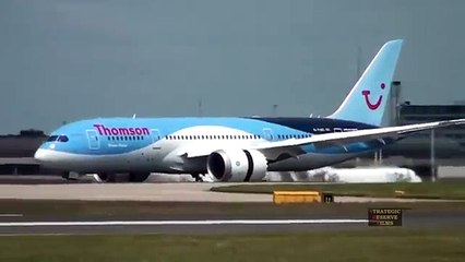 اقلاع اكبر طائرة في العالم من مطار مانشستر
