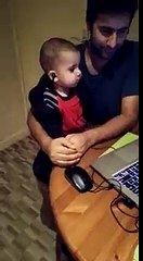 Baby listening to music for first time