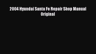 PDF Download 2004 Hyundai Santa Fe Repair Shop Manual Original PDF Online