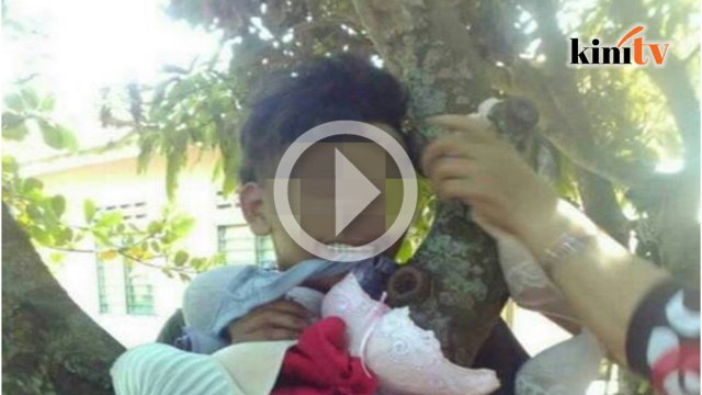 Lelaki pencuri seluar, baju dalam wanita diikat pada pokok