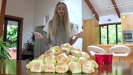 Miss Earth Form New Zealand Tried To Eat 100 Cheeseburger In A Few Minutes....What Happens_ Unbeliveable
