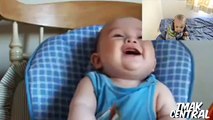 Baby reacts to babies laughing Hysterically