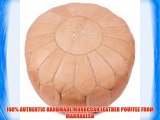 Moroccan Leather pouffe- Natural Sand - (Filled) 55x55x30cm
