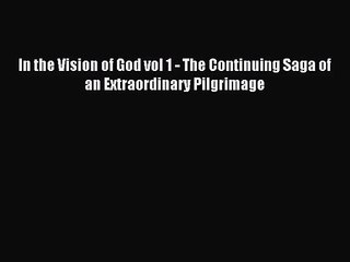 [PDF Download] In the Vision of God vol 1 - The Continuing Saga of an Extraordinary Pilgrimage