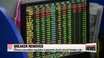 China's securities regulator suspends stock circuit breaker rule
