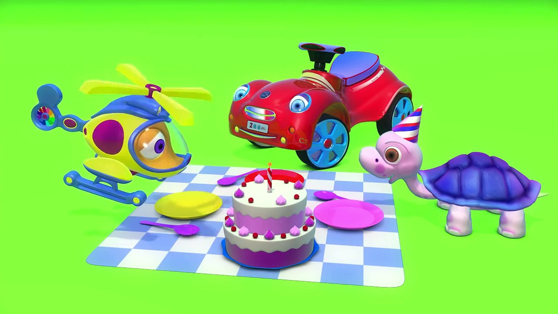 ⁣День рожденья развивающий мультфильм для малышей про машинку 3D мультфильмы для самых мале