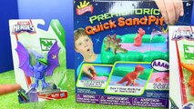 Prehistoric Quick Sand with Jurassic World Dinosaurs of Dilophosaurus Pterodactyl and T-Rex