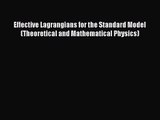 PDF Download Effective Lagrangians for the Standard Model (Theoretical and Mathematical Physics)