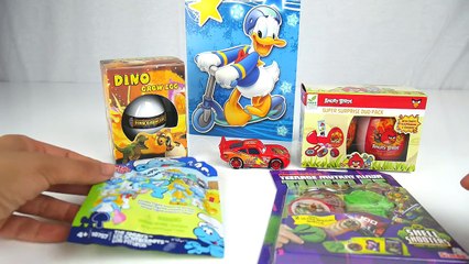 Angry Birds Toy Surprise Eggs Lightning McQueen Cars2 Dinosaur Egg Unboxing Donald Duck TMNT