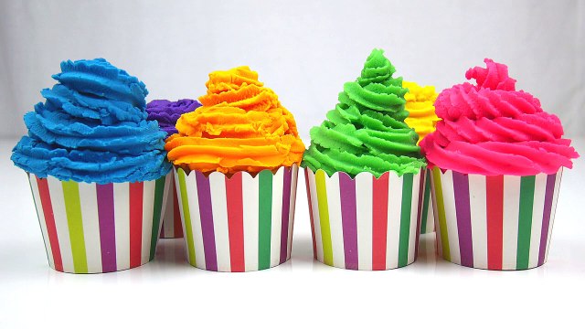 LEARN COLORS for Children w Play Doh Surprise eggs Ice cream Cupcakes Batman Peppa Pig Playdough