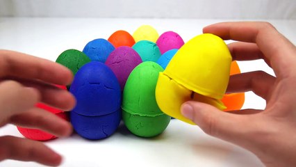 LEARN COLORS for Children w  Play Doh Surprise Eggs Mickey Mouse Spiderman Cars Toys Playdough HD