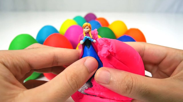 LEARN COLORS for Children w Play Doh Surprise Eggs Spiderman FROZEN Hulk Cars 2 Playdough Eggs TOYS