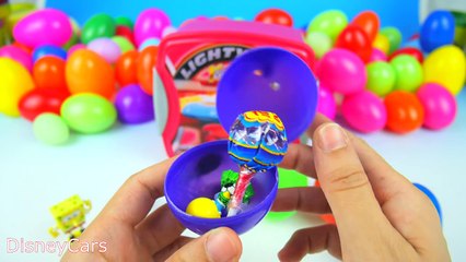 Surprise Eggs Opening Disney Pixar Cars RAYO Mcqueen, Ramone, Tow Mater, SpongeBob, Play Doh!