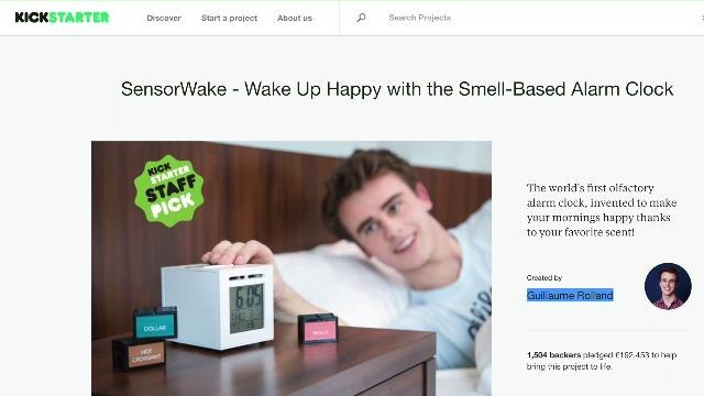 Alarm clock wakes you up with scent, not sound