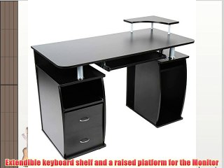 Miadomodo Computer Desk With An Extendible Keyboard Shelf Black