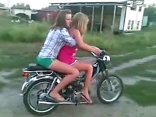 Girls And Motor Bike Funny Accident